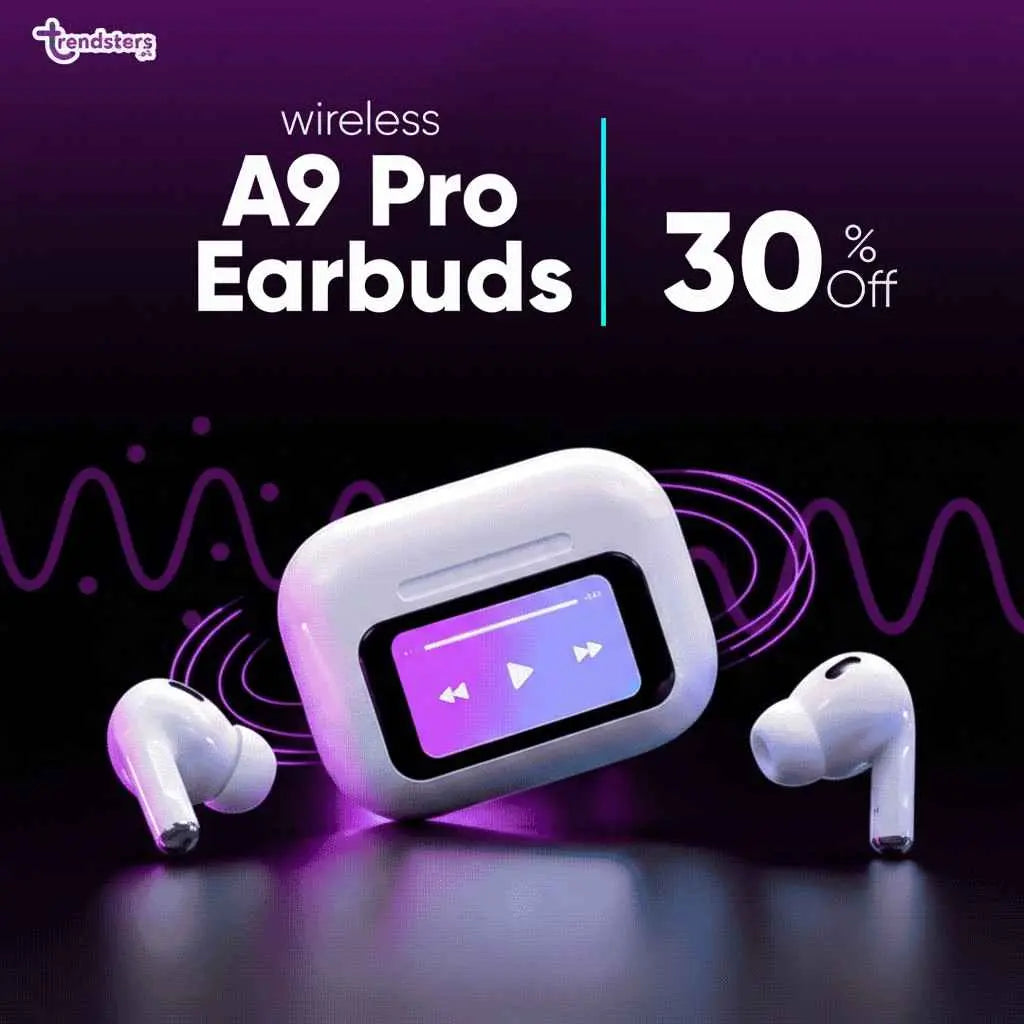 AIRPODS A9 PRO with DISPLAY SCREEN Meta E-Store