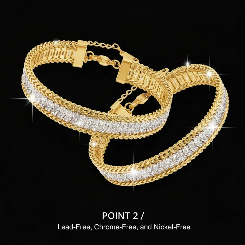 Zircon Titanium Steel Gold-plated Bracelet Meta E-Store