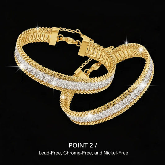 Zircon Titanium Steel Gold-plated Bracelet Meta E-Store